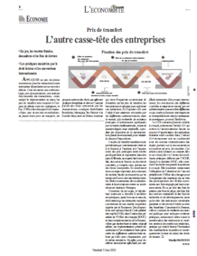 Prix de transfert : L'autre casse-tête des entreprises, L’ECONOMISTE - Télécharger